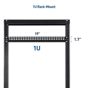 Cable Matters Rackmount or Wall Mount 1U 24 Port Keystone Patch Panel with Cable Management and Support Bar (19-inch Blank Patch Panel for Keystone Jacks/Keystone Panel)