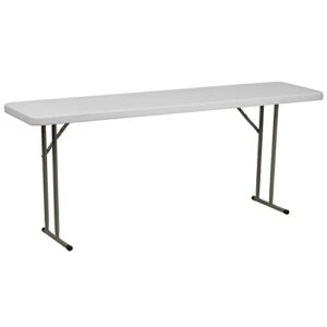 flash furniture kathryn 6-foot granite white plastic folding training table