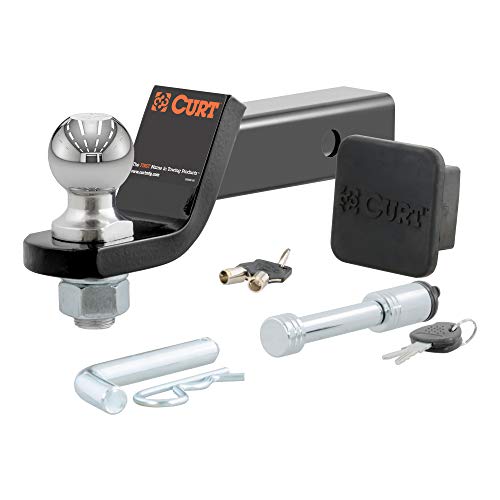 Curt Manufacturing 45534 Trailer Hitch Mount, 2-Inch Ball, Lock, Fits 2-In Receiver, 7,500 lbs, 2" Drop, Cap