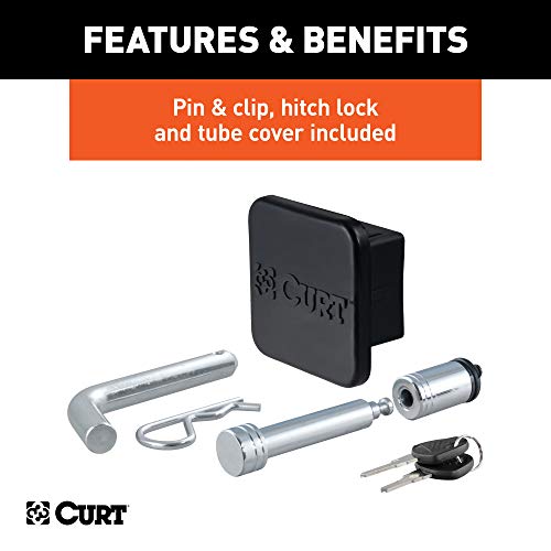 Curt Manufacturing 45534 Trailer Hitch Mount, 2-Inch Ball, Lock, Fits 2-In Receiver, 7,500 lbs, 2" Drop, Cap