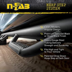 N-Fab Nerf Steps | Textured Black, Wheel-to-Wheel w/ Bed Access | D10110MC-6-TX | Fits 2010-2018 Dodge RAM 2500 / 3500 Mega Cab 6.4' Standard Bed, SRW / DRW Gas / Diesel