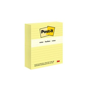 post-it pop-up notes 3x5 in, 12 pads, america's’s #1 favorite sticky notes, canary yellow, clean removal, recyclable (635-5pkss)