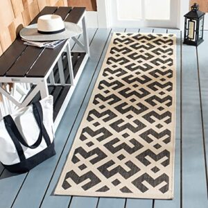 SAFAVIEH Courtyard Collection 6'7" Square Terracotta / Bone CY6915 Indoor/ Outdoor Splashproof Easy Scrubbing Patio Backyard Mudroom Area Rug