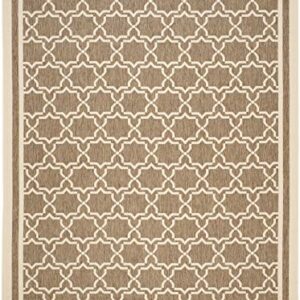 SAFAVIEH Courtyard Collection 8' x 11' Brown/Bone CY6916 Indoor/ Outdoor Patio Backyard Mudroom Area-Rug