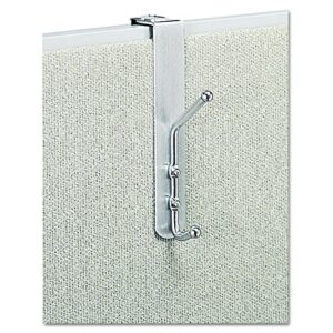 safco products 4167 over-the-panel coat hook (qty. 1), silver