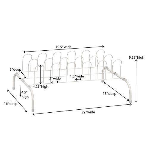 Household Essentials 9-Pair Wire Shoe Rack, White