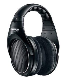 shure srh1440 professional open back headphones - 40mm neodymium drivers, full-range audio with detailed highs and rich bass for mastering and critical listening, circumaural design for natural sound