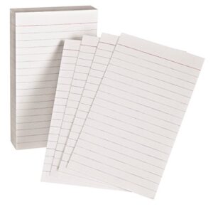oxford padded memo ruled index cards, white, 5 x 3 inches, 100 per pack (006351)
