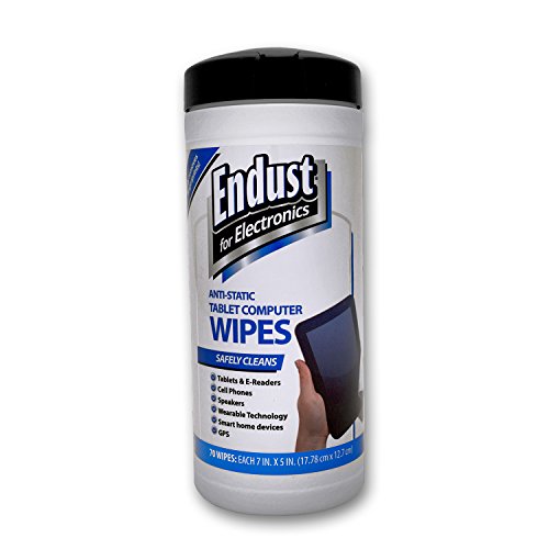 Endust For Electronics Screen Cleaner Wipes, Electronics Surface Cleaning Wipes, For Tablet, E-Reader, Computer Monitor, Laptop, Phone, TV, GPS, Pre-Moistened, Alcohol & Ammonia Free, 70 Count (12596)