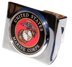 united states us marine corps usmc marine seal on chrome hitch (fits 2 inch car truck receiver)