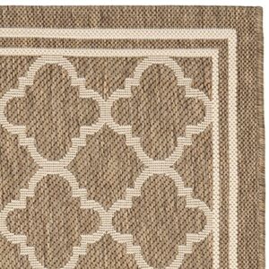 SAFAVIEH Courtyard Collection 2'7" x 5' Brown/Bone CY6918 Trellis Indoor/ Outdoor Splashproof Easy Scrubbing Patio Backyard Mudroom Area Rug