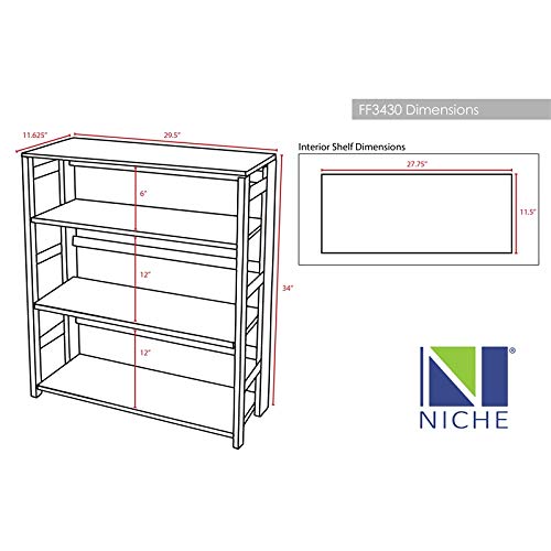 Regency Flip Flop 34-inch High Folding Bookcase- Mocha Walnut