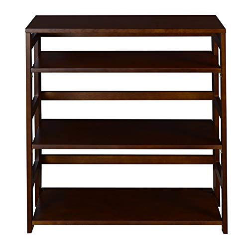 Regency Flip Flop 34-inch High Folding Bookcase- Mocha Walnut