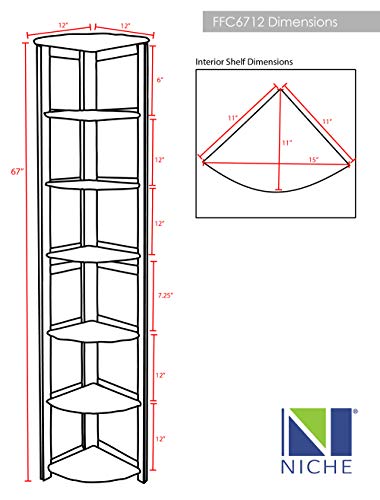 Regency Flip Flop 67-inch High Corner Folding Bookcase- Cherry