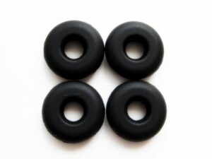 4 round black ear gels ear buds compatible with motorola headsets h270 h371 h375 h385 h390 h560 h620 h680 h681 h685