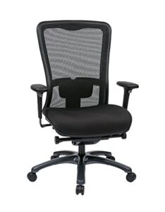 office star progrid high back professional manager's office chair with breathable mesh and adjustable lumbar support, titanium finish base with coal freeflex fabric