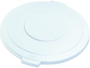 carlisle foodservice products 34105602 bronco polyethylene round lid, 26-1/2" diameter x 2-1/4" height, white, for 55 gallon trash containers