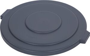 cfs 34105623 bronco polyethylene round lid, 26-1/2" diameter x 2-1/4" height, gray, for 55 gallon trash containers