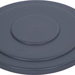 CFS 34105623 Bronco Polyethylene Round Lid, 26-1/2" Diameter x 2-1/4" Height, Gray, for 55 Gallon Trash Containers