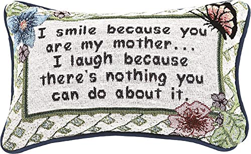 Manual 12.5 x 8.5-Inch Decorative Throw Pillow, I Smile I Laugh/Mother