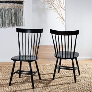 safavieh american homes collection parker country farmhouse wood black spindle side chair (set of 2)