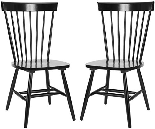 Safavieh American Homes Collection Parker Country Farmhouse Wood Black Spindle Side Chair (Set of 2)