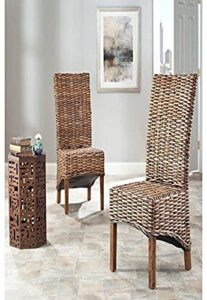 safavieh home collection isla brown dining chair (set of 2)