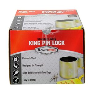 RoadPro RPKPSL3 Standard Duty King Pin Lock with 2 Keys, Silver