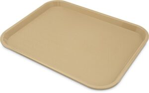 carlisle foodservice products cafe plastic fast food tray, 14" x 18", beige, (pack of 12)