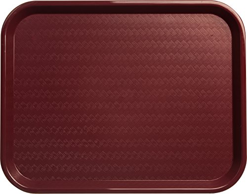 Carlisle FoodService Products Cafe Plastic Fast Food Tray, 14" x 18", Burgundy, (Pack of 12)