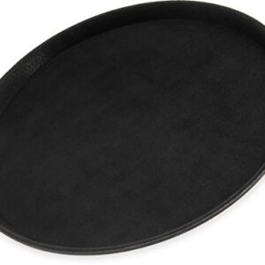 Carlisle FoodService Products CFS 1400GL004 GripLite Rubber Lined Non-Slip Round Serving Tray, 14" Diameter, Black (Pack of 12)