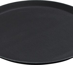Carlisle FoodService Products CFS 1400GL004 GripLite Rubber Lined Non-Slip Round Serving Tray, 14" Diameter, Black (Pack of 12)