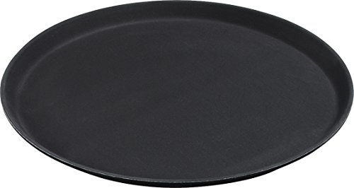 Carlisle FoodService Products CFS 1400GL004 GripLite Rubber Lined Non-Slip Round Serving Tray, 14" Diameter, Black (Pack of 12)