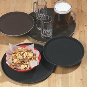 Carlisle FoodService Products CFS 1400GL004 GripLite Rubber Lined Non-Slip Round Serving Tray, 14" Diameter, Black (Pack of 12)