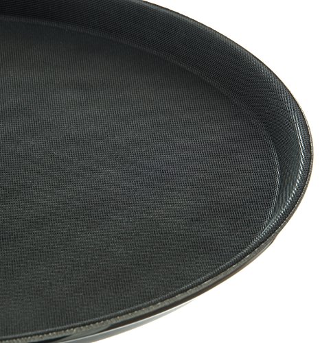 Carlisle FoodService Products CFS 1400GL004 GripLite Rubber Lined Non-Slip Round Serving Tray, 14" Diameter, Black (Pack of 12)