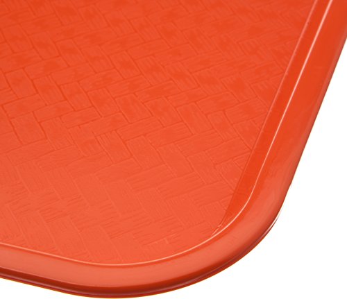 Carlisle FoodService Products CT121624 Cafe Standard Plastic Cafeteria/Fast Food Tray, NSF Certified, BPA Free, 16" Length x 12" Width, Orange (Pack of 24)