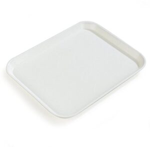 carlisle foodservice products 1814fg001 fiberglass glasteel solid rectangular tray, 18" x 14", bone white (case of 12)