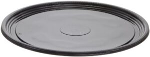 wna caterline casuals plastic platter round tray, 18-inch, black, large(25-count)