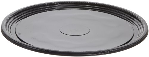 WNA CaterLine Casuals Plastic Platter Round Tray, 18-Inch, Black, Large(25-Count)