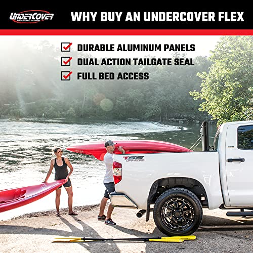 UnderCover Flex Hard Folding Truck Bed Tonneau Cover | FX41008 | Fits 2007 - 2021 Toyota Tundra w/ rail system 5' 7" Bed (66.7")