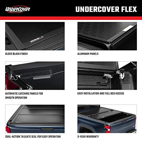 UnderCover Flex Hard Folding Truck Bed Tonneau Cover | FX41008 | Fits 2007 - 2021 Toyota Tundra w/ rail system 5' 7" Bed (66.7")