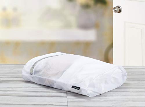 Laura Ashley Large Laundry Delicates with Zipper Closure to Protect Clothes Mesh Wash Bag, Clear
