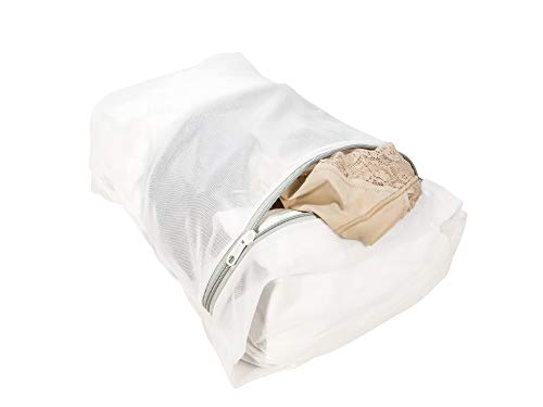 Laura Ashley Large Laundry Delicates with Zipper Closure to Protect Clothes Mesh Wash Bag, Clear