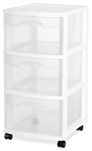 Sterilite 28308002 3Drawer Cart, White