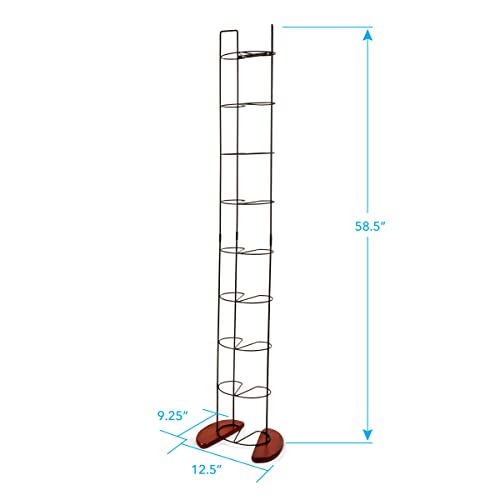 Atlantic Wire Frame Media Tower - 93 DVD Storage Rack, Wide Stable Base, PN 72212041 in Black Metal and Cherry Wood