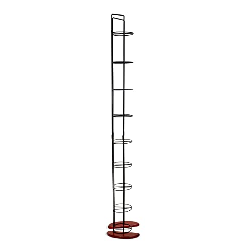 Atlantic Wire Frame Media Tower - 93 DVD Storage Rack, Wide Stable Base, PN 72212041 in Black Metal and Cherry Wood
