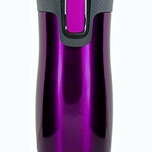 Contigo West Loop Autoseal Travel Mug, Stainless Steel Thermal Mug, Vacuum Flask, Leakproof, Coffee Mug with BPA Free Easy-Clean Lid, Raspberry, 470 ml