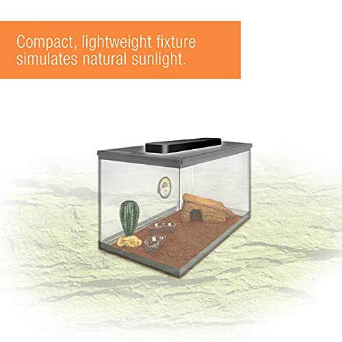 Zilla Reptile T8 Slimline Desert Pet Habitat Light Fixture with 15 Watt Fluorescent Bulb, 18 Inches,Black