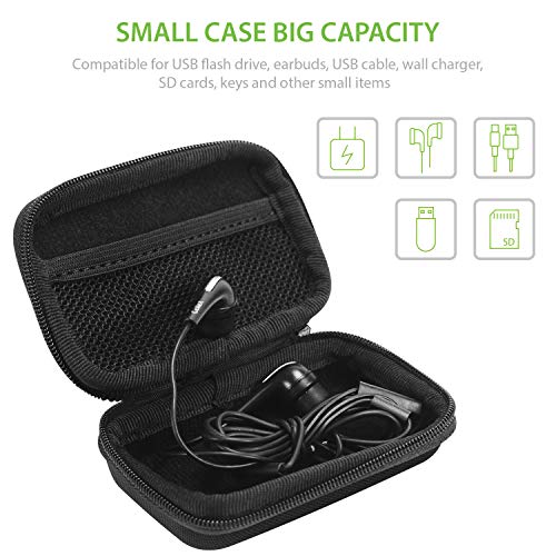 Cellet Portable Travel Compact EVA Case Compatible for Apple Air Pods Air Pods Pro 2, Air Pod, Bose Earbuds Galaxy Buds2 Pro, Buds Live, Wired Ear Pieces, Charging Cables