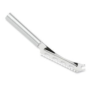 rada cutlery cheese knife – stainless steel steel serrated edge with aluminum handle, made in the usa, 9-5/8